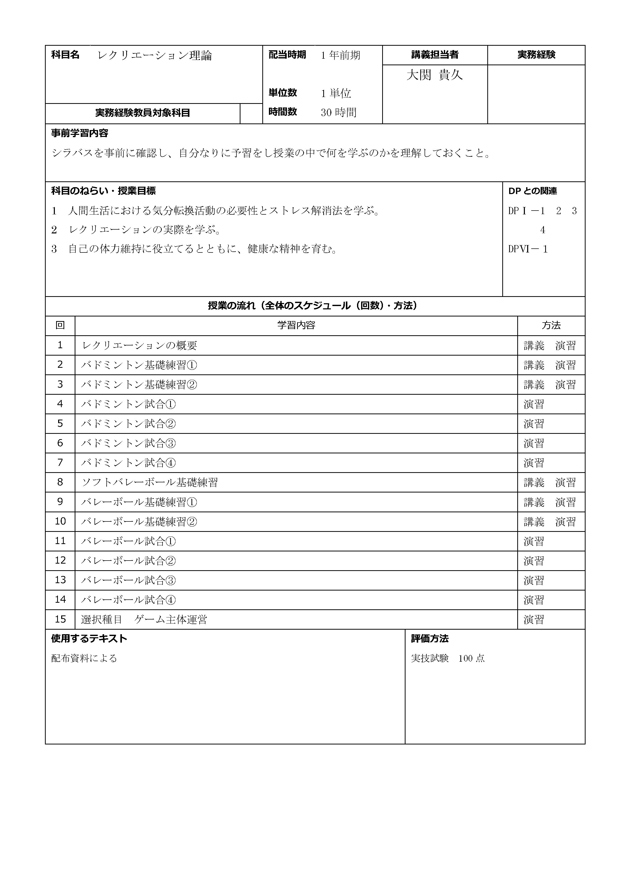 レクリエーション理論