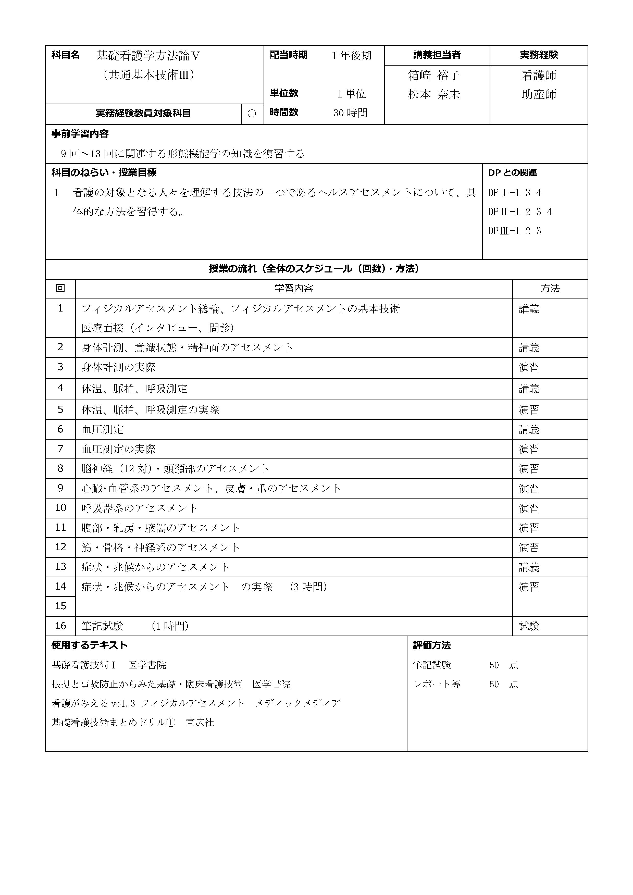 基礎看護学方法論Ⅴ