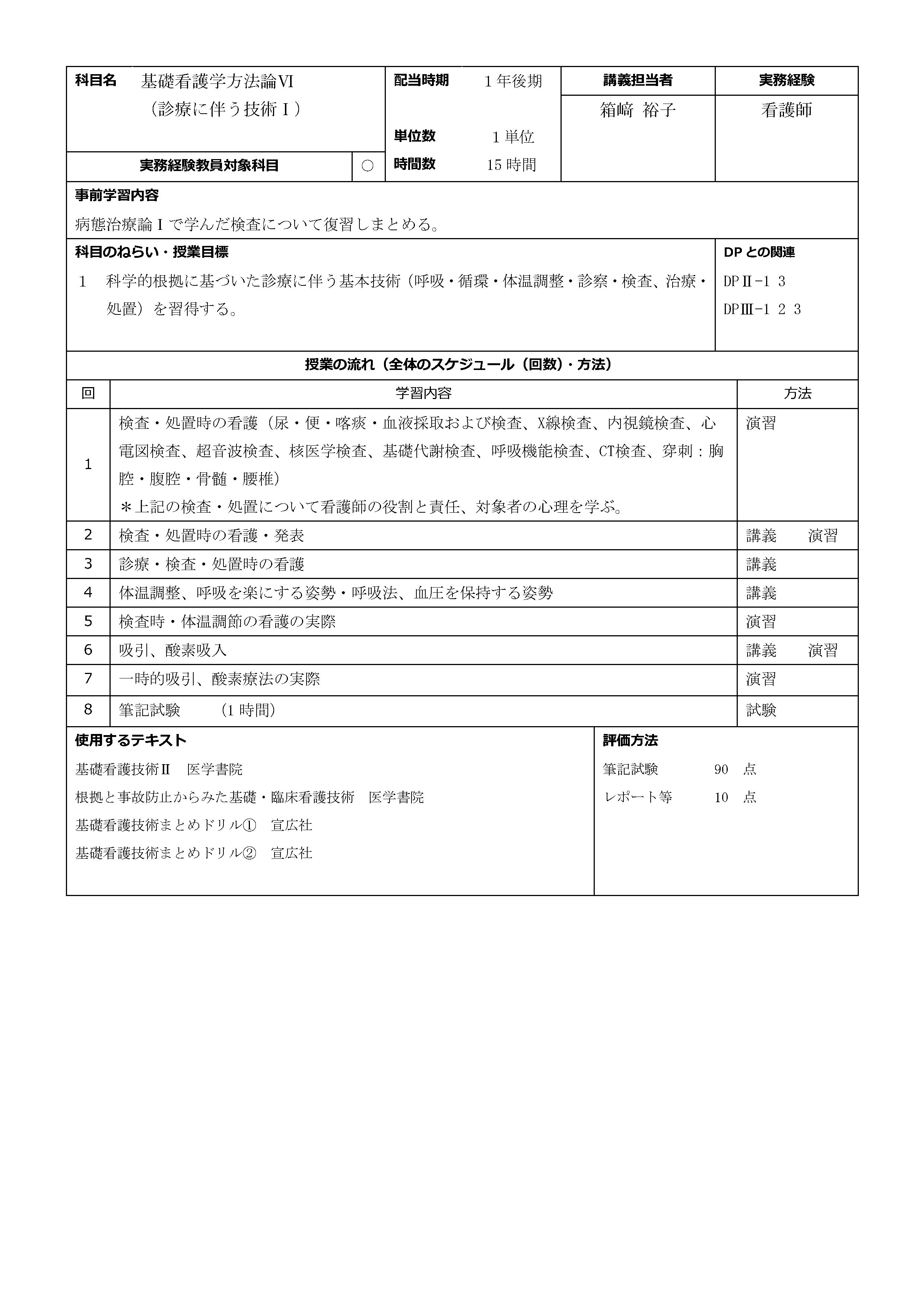 基礎看護学方法論Ⅵ