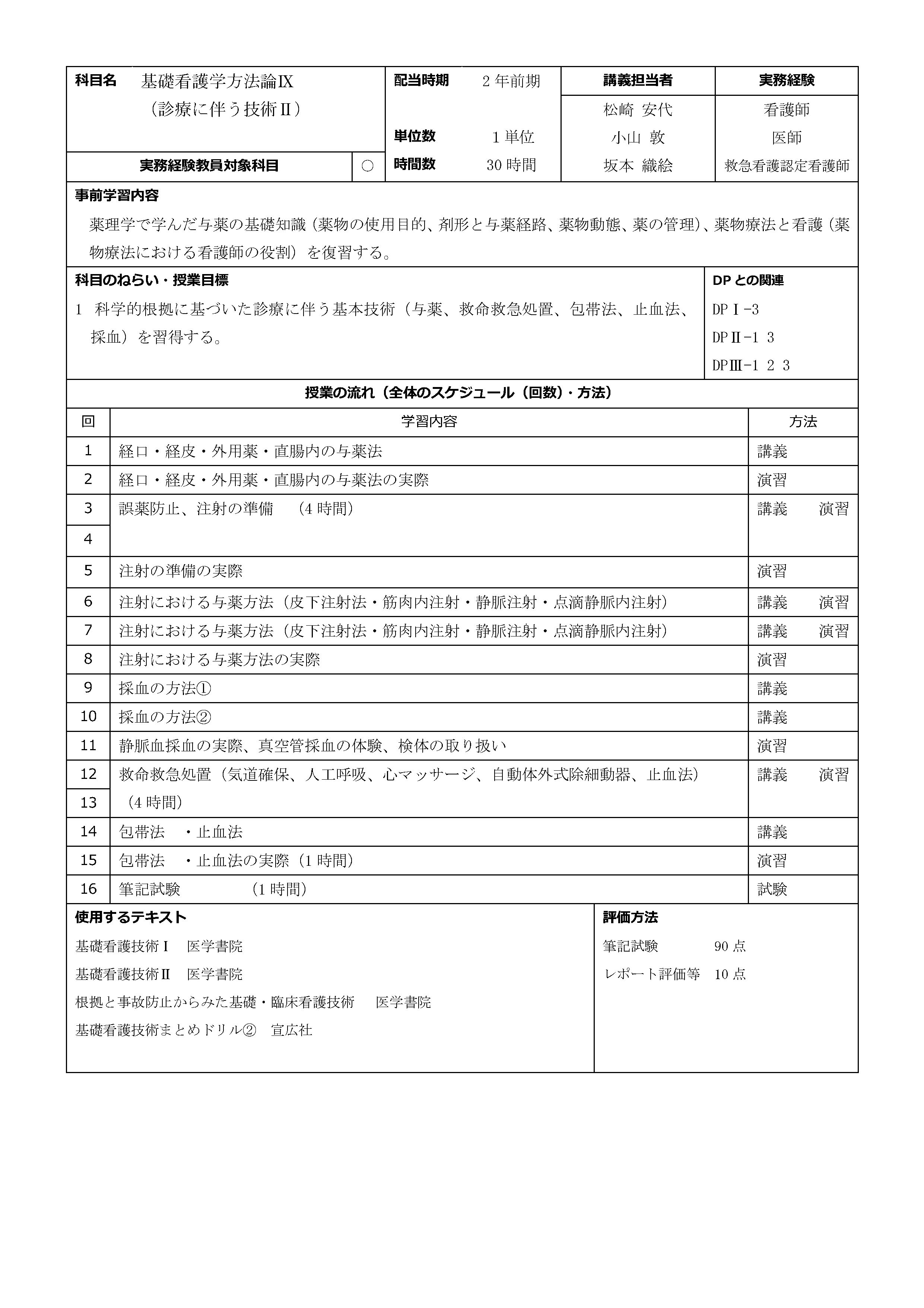 基礎看護学方法論Ⅸ