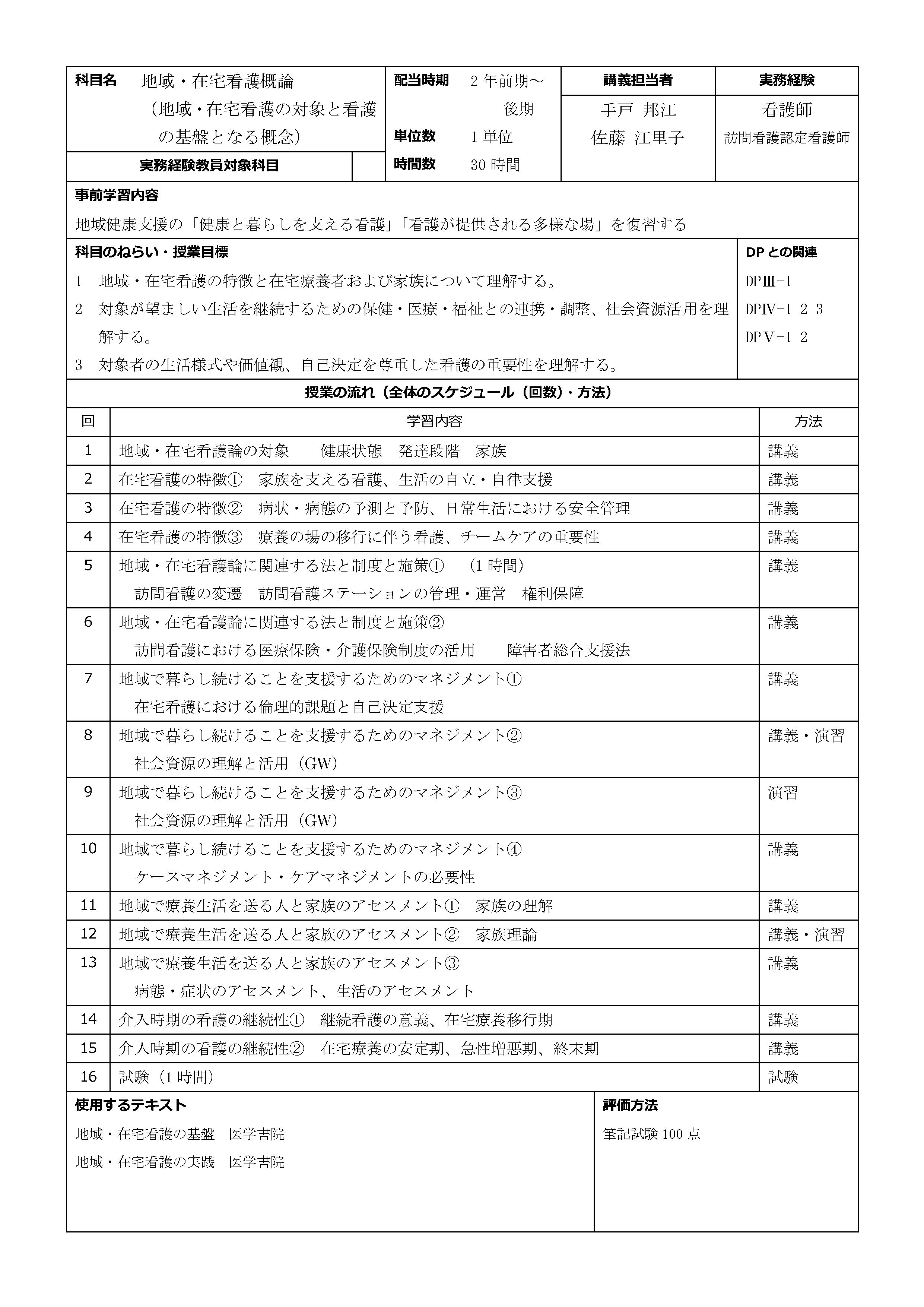 地域・在宅看護概論