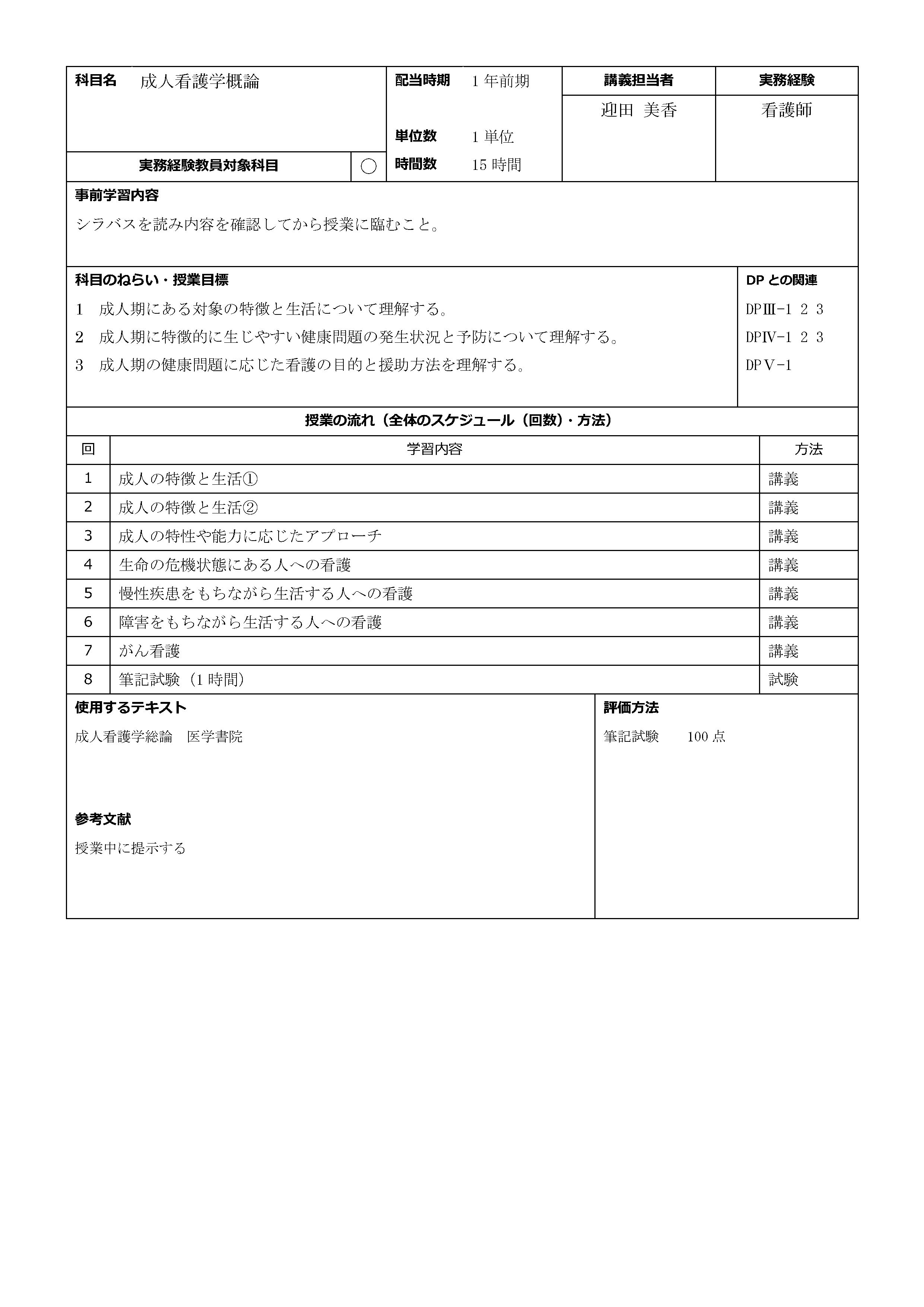 成人看護学概論